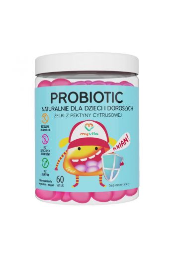Probiotic Gummies for kids and adults 60pcs/ Probiotic naturalne żelki dla dzieci i dorosłych 60 sztuk