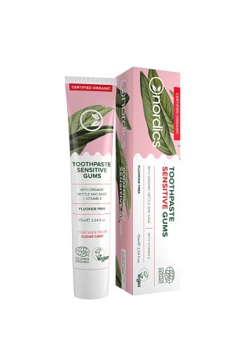 Organic toothpaste for sensitive gums , nettle+sage with added vitamin E 75ml