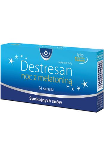 Destresan night with melatonin 24 capsules /  Destresan noc z melatoniną 24 kapsułki / Oleofarm 